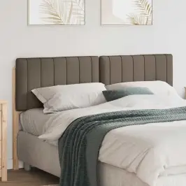 Polsterdatud Voodiots Peaga Pruun Ja Taupe 160 Cm Tahke Mänd