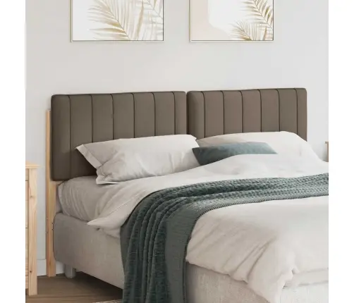 Polsterdatud Voodiots Peaga Pruun Ja Taupe 160 Cm Tahke Mänd