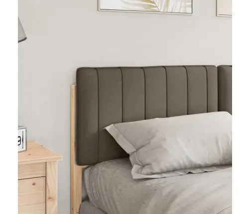 Polsterdatud Voodiots Peaga Pruun Ja Taupe 160 Cm Tahke Mänd