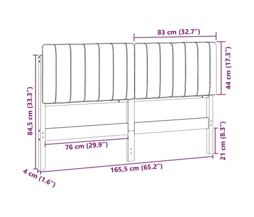Polsterdatud Voodiots Peaga Pruun Ja Taupe 160 Cm Tahke Mänd