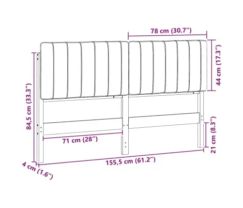 Polsterdatud Voodiots Peaga Pruun Ja Tumehall 150 Cm Tahke Mänd