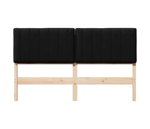 Mīkstināts Gultas Galvgalis Brūns Un Melns 150 Cm Vidaxl