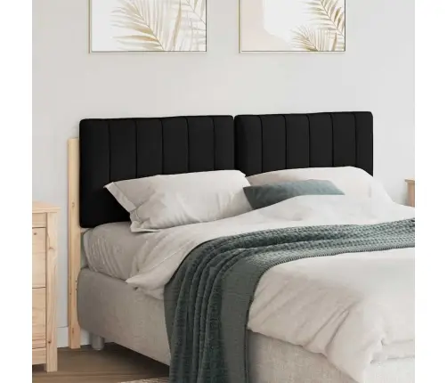 Mīkstināts Gultas Galvgalis Brūns Un Melns 140 Cm Vidaxl