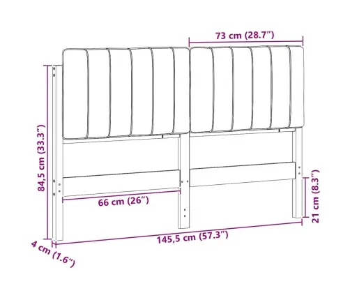 Mīkstināts Gultas Galvgalis Brūns Un Melns 140 Cm Vidaxl