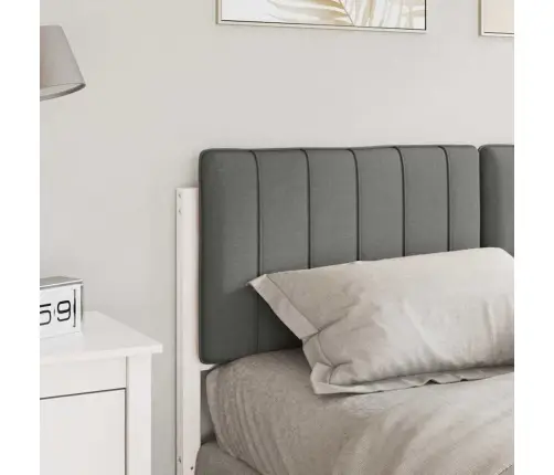 Mīkstināts Gultas Galvgalis Balts Un Gaiši Pelēks 140 Cm Vidaxl