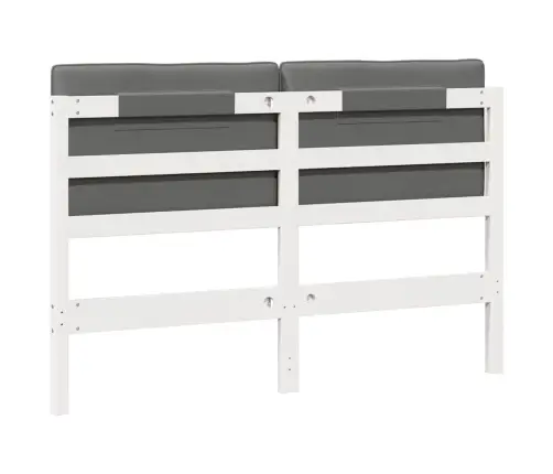 Mīkstināts Gultas Galvgalis Balts Un Gaiši Pelēks 140 Cm Vidaxl