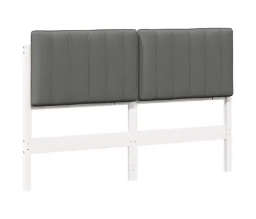 Mīkstināts Gultas Galvgalis Balts Un Gaiši Pelēks 140 Cm Vidaxl