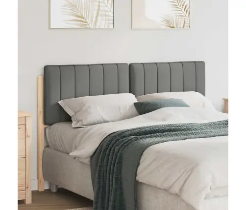 Mīkstināts Gultas Galvgalis Brūna Un Gaiši Pelēka 135 Cm Vidaxl