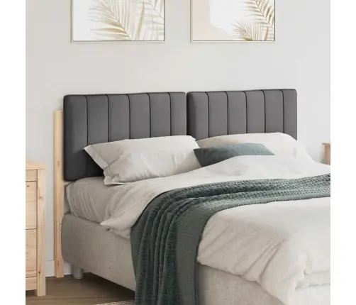 Polsterdatud Voodiots Peaga Pruun Ja Tumehall 135 Cm Tahke Mänd