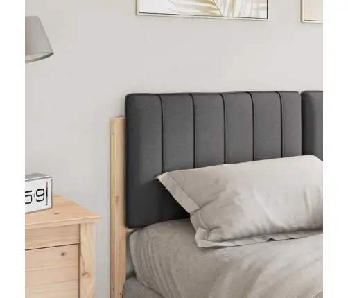 Polsterdatud Voodiots Peaga Pruun Ja Tumehall 135 Cm Tahke Mänd