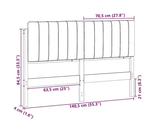 Mīkstināts Gultas Galvgalis Brūns Un Taupe 135 Cm Vidaxl