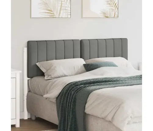 Mīkstināts Gultas Galvgalis Balts Un Gaiši Pelēks 135 Cm Vidaxl