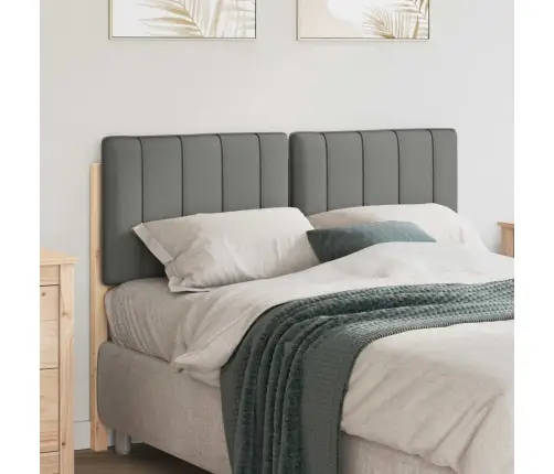 Mīkstināts Gultas Galvgalis Brūna Un Gaiši Pelēka 120 Cm Vidaxl