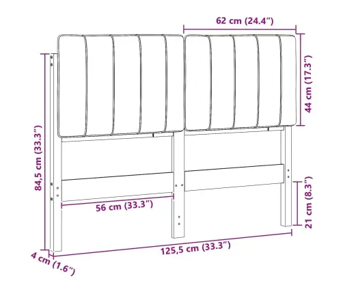 Mīkstināts Gultas Galvgalis Brūns Un Taupe 120 Cm Vidaxl