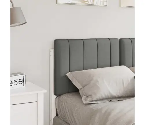 Mīkstināts Gultas Galvgalis Balts Un Gaiši Pelēks 120 Cm Vidaxl