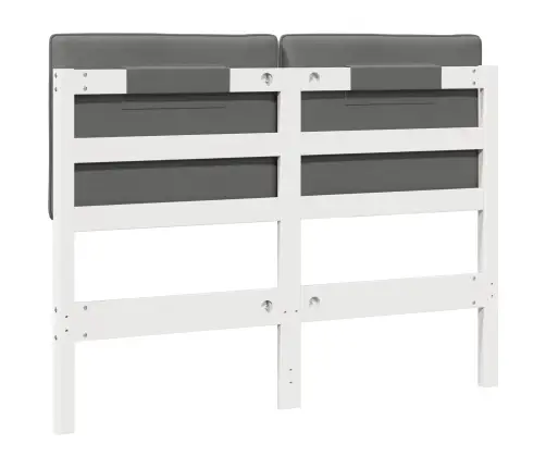 Mīkstināts Gultas Galvgalis Balts Un Gaiši Pelēks 120 Cm Vidaxl