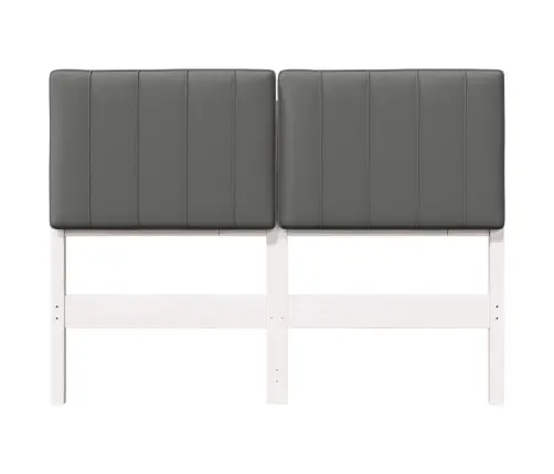 Mīkstināts Gultas Galvgalis Balts Un Gaiši Pelēks 120 Cm Vidaxl