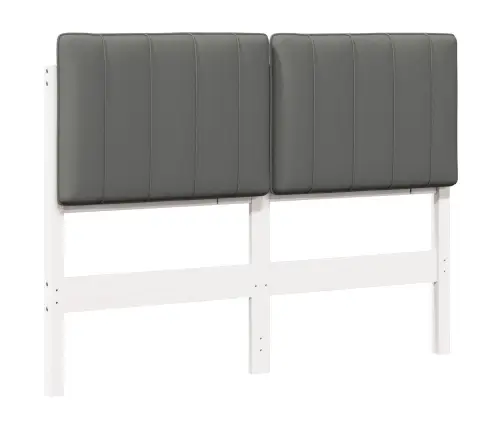 Mīkstināts Gultas Galvgalis Balts Un Gaiši Pelēks 120 Cm Vidaxl