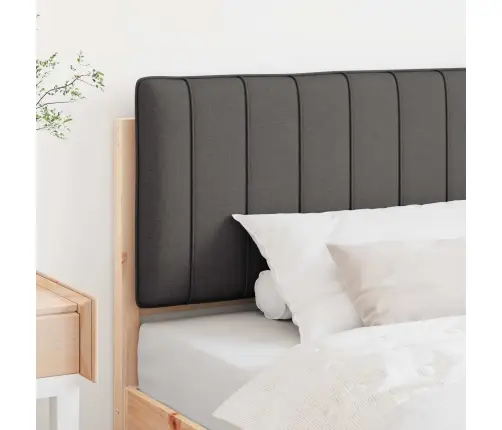 Polsterdatud Voodiots Peaga Pruun Ja Tumehall 100 Cm Tahke Mänd