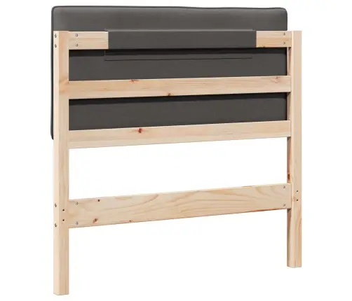 Polsterdatud Voodiots Peaga Pruun Ja Tumehall 100 Cm Tahke Mänd