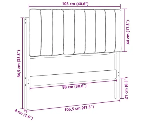 Mīkstināts Gultas Galvgalis Brūns Un Taupe 100 Cm Vidaxl