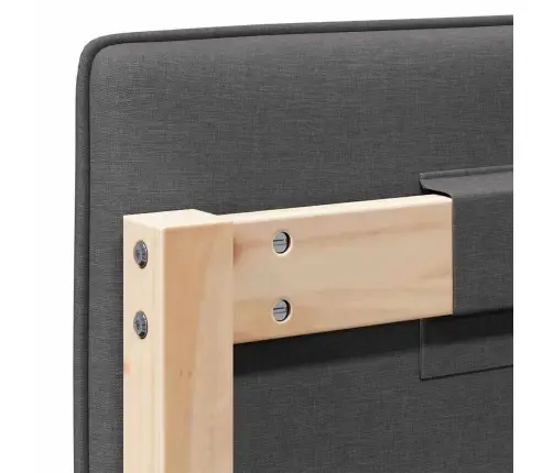 Polsterdatud Voodiots Peaga Pruun Ja Tumehall 90 Cm Tahke Mänd