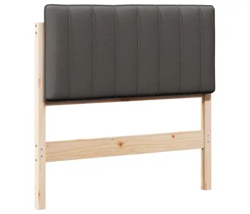 Polsterdatud Voodiots Peaga Pruun Ja Tumehall 90 Cm Tahke Mänd