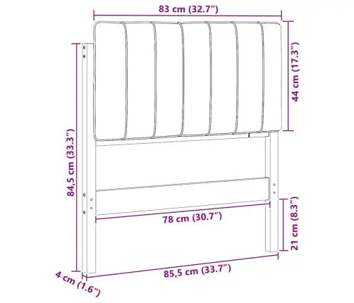 Mīkstināts Gultas Galvgalis Brūns Un Taupe 80 Cm Vidaxl