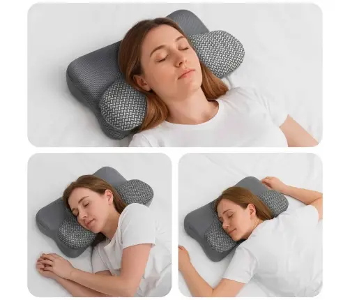 Kaklo Pagalvė Su Pagalve Pilka 58 X 36 X 13 Cm Poliesteris