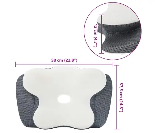 Spilvens Ar Spilvenu Balts 60 X 37 X 13 Cm Poliesters Vidaxl