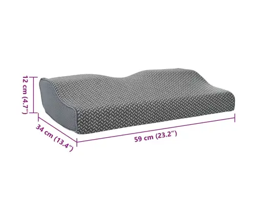 Spilvens Ar Spilvenu Pelēka 60 X 34 X 11 Cm Poliesters Vidaxl
