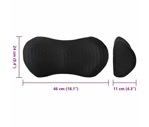 Spilvens Ar Spilvenu Melna 47 X 24 X 13 Cm 4D Siets Vidaxl