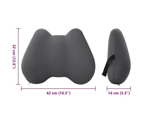 Spilvens Ar Spilvenu Pelēka 42 X 32 X 14 Cm Poliesters Vidaxl