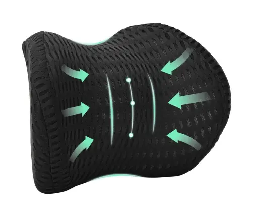 Spilvens Ar Spilvenu Regulējams Melna 31 X 23 X 14 Cm 4D Siets Vidaxl