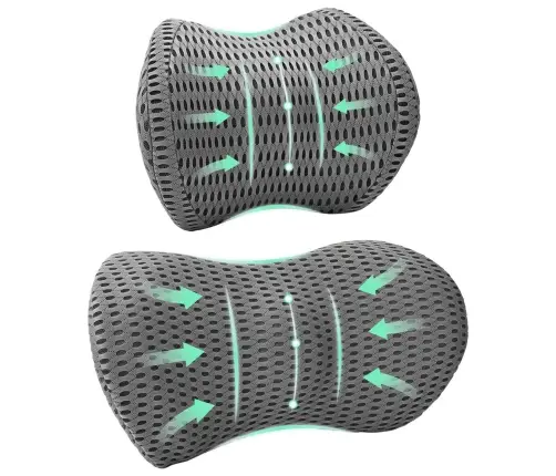 Spilvens Ar Spilvenu Regulējams 2 Pcs Pelēka 4D Siets Vidaxl