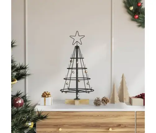 Ziemassvētku Konusu Koks Ar Statīvu Melna 60 Cm Tērauds Vidaxl Ziemassvētku Konusu Koks Ar Statīvu Melna 60 Cm Tērauds Vidaxl