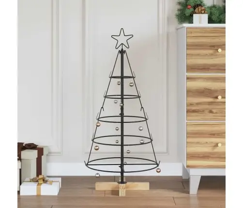 Ziemassvētku Konusu Koks Ar Statīvu Melna 90 Cm Tērauds Vidaxl
