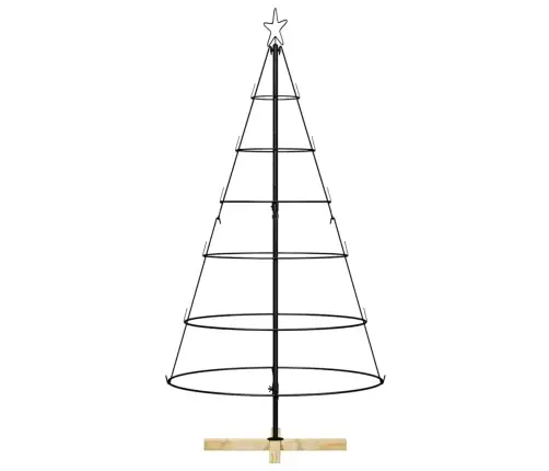 Ziemassvētku Konusu Koks Ar Statīvu Melna 150 Cm Tērauds Vidaxl