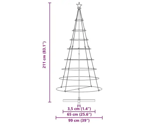 Ziemassvētku Konusu Koks Ar Statīvu Melna 210 Cm Tērauds Vidaxl Ziemassvētku Konusu Koks Ar Statīvu Melna 210 Cm Tērauds Vidaxl