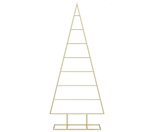 Metall Jõulupuu Koos Alusega Kuldne 125 Cm Pulbervärvitud Teras