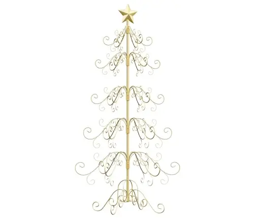 Metāla Ziemassvētku Koks Zelts 150 Cm Pulverkrāsots Tērauds Vidaxl
