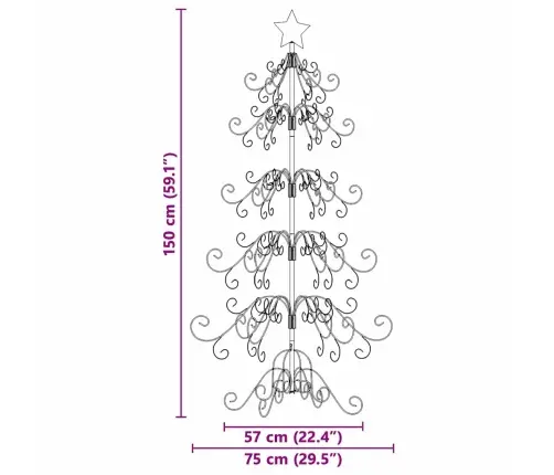Metāla Ziemassvētku Koks Zelts 150 Cm Pulverkrāsots Tērauds Vidaxl