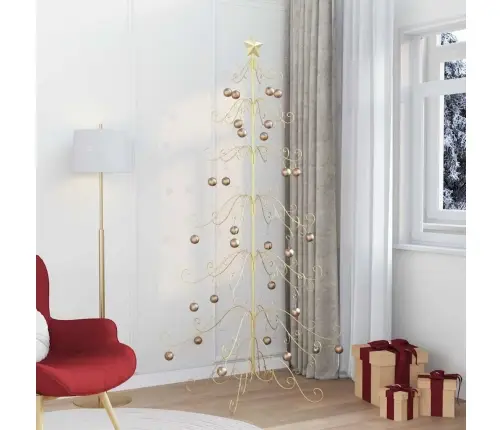 Metāla Ziemassvētku Koks Zelts 215 Cm Pulverkrāsots Tērauds Vidaxl