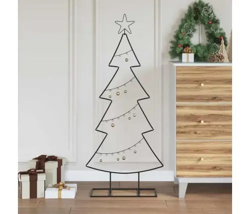 Metāla Ziemassvētku Koks Ar Statīvu Melna 125 Cm Tērauds Vidaxl
