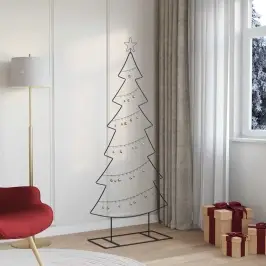 Metāla Ziemassvētku Koks Ar Statīvu Melna 180 Cm Tērauds Vidaxl