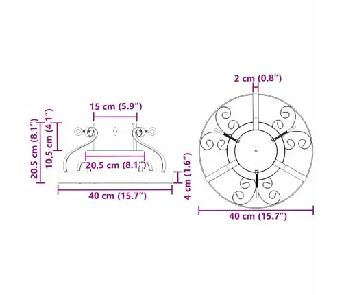 Ziemassvētku Eglītes Statīvs Antikva Vara 40 X 40 X 20.5 Cm Vidaxl