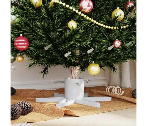 Ziemassvētku Eglītes Statīvs Balts 49 X 49 X 15,5 Cm Tērauds Vidaxl