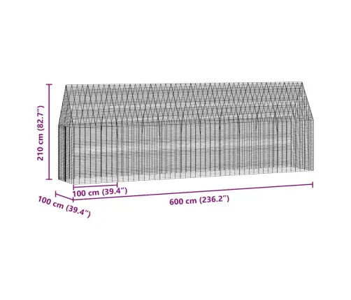 Kanakpuur 2 Pcs Hõbedane 600 X 100 X 210 Cm Tsinkteras