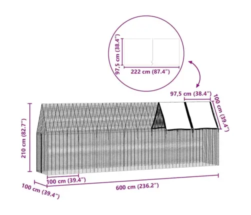 Kanakpuur 2 Pcs Hõbedane 600 X 100 X 210 Cm Tsinkteras
