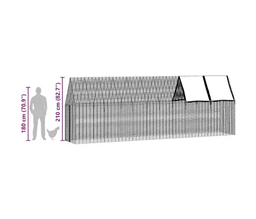 Kanakpuur 2 Pcs Hõbedane 600 X 100 X 210 Cm Tsinkteras